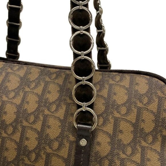 Auth DIOR/ChristianDior Romantique CPF44865 Dark Brown Brown PVC Leather Velour - Picture 10 of 16